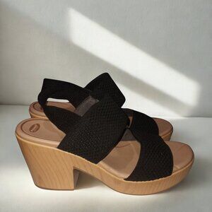 Dr Scholls Chunky Heel Wooden Platform Sandal "Becca" size 10 EUC